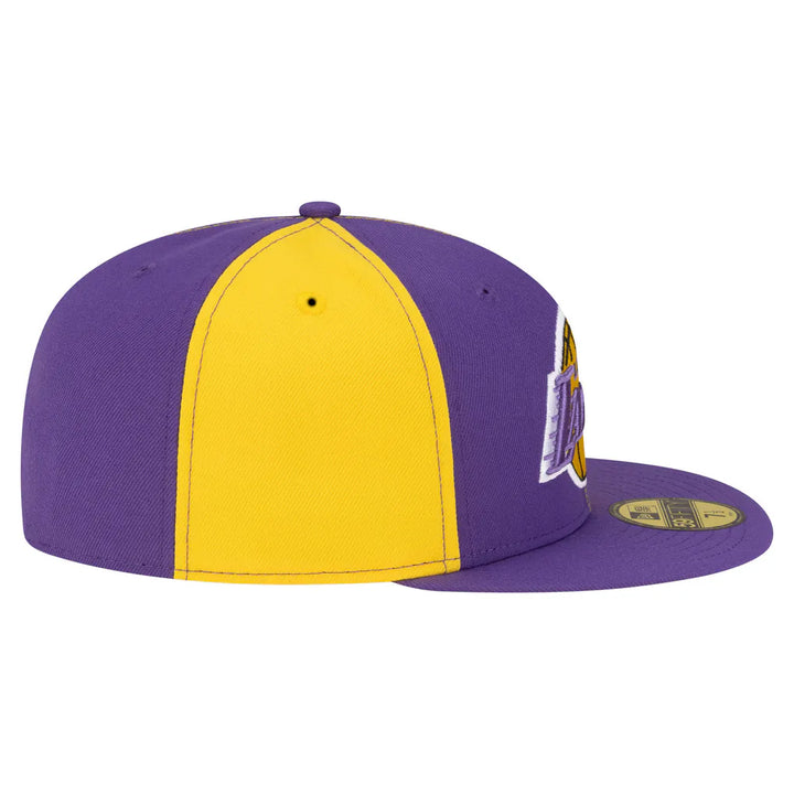 Los Angeles Lakers New Era 80s Throwback Pinwheel 59FIFTY Fitted Hat - Gold/Purple
