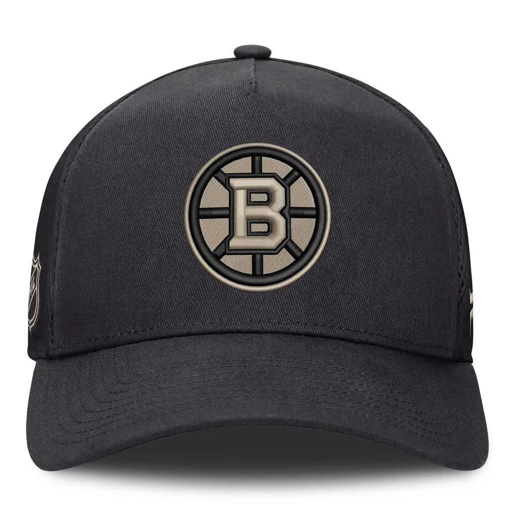 Boston Bruins Fanatics Road Soft Wash A-Frame Meshback Hat - Charcoal Techwosell