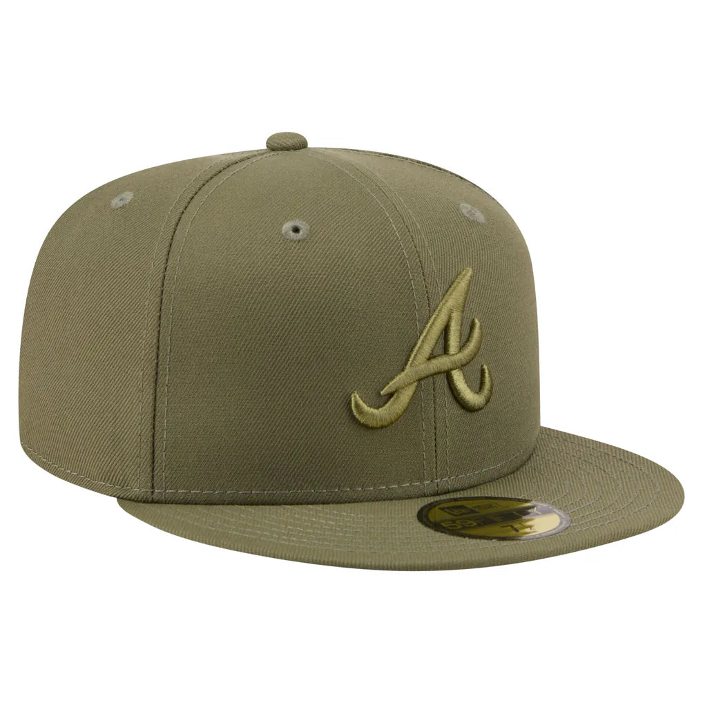 Atlanta Braves New Era Color Pack 59FIFTY Fitted Hat - Olive Techwosell