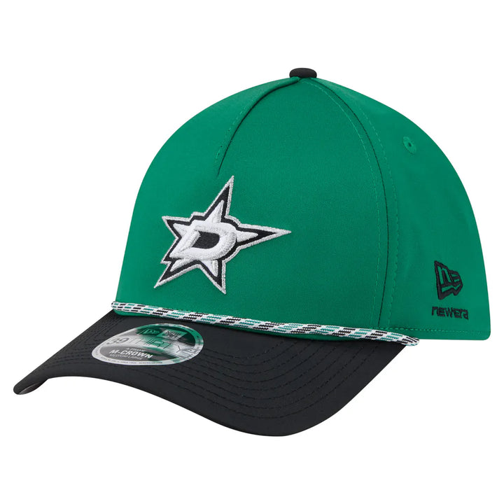 Dallas Stars New Era 2-Tone Featherweight 39THIRTY A-Frame M-Crown Flex Hat - Kelly Green/Black
