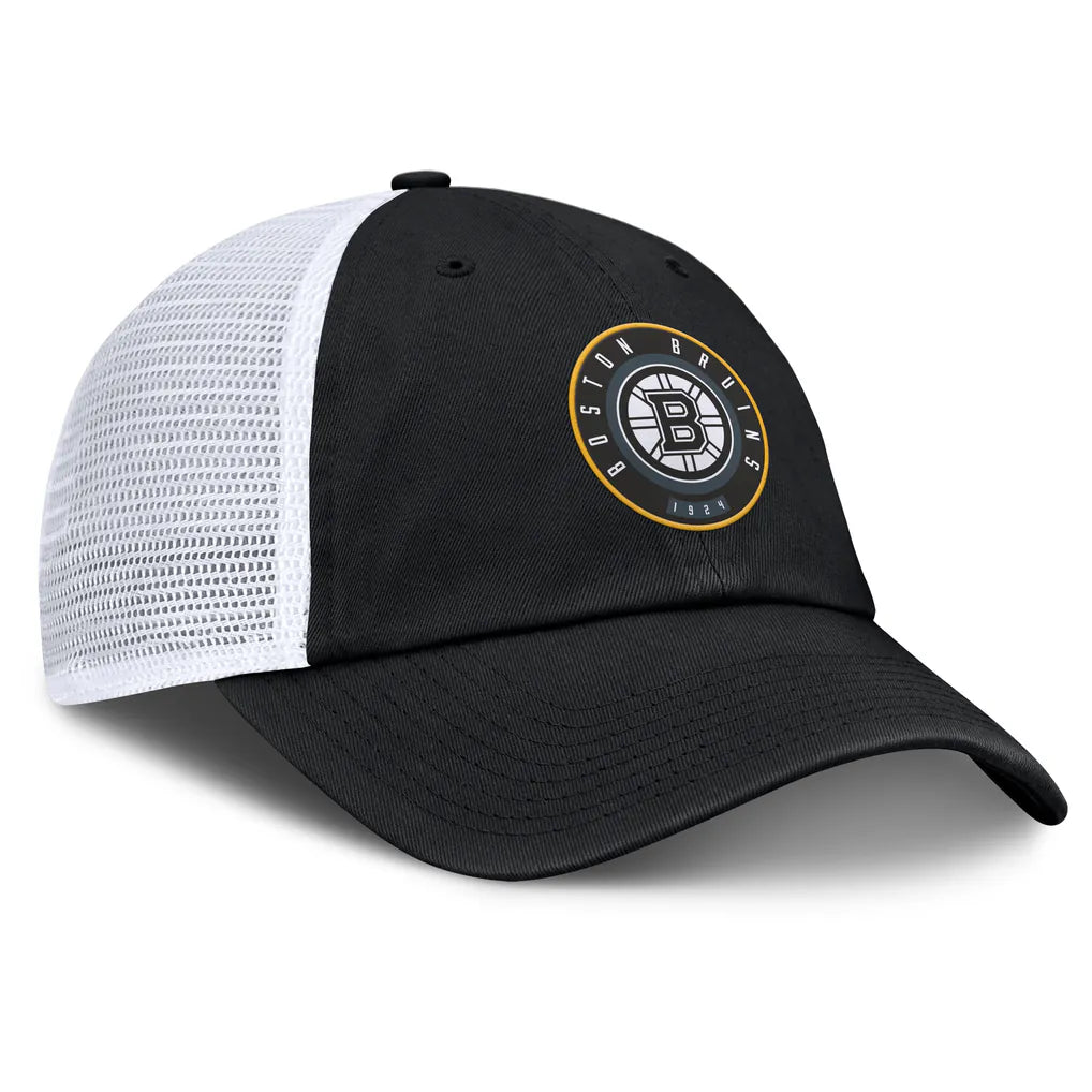 Boston Bruins Fanatics Averie Trucker Adjustable Hat - Black/White Techwosell