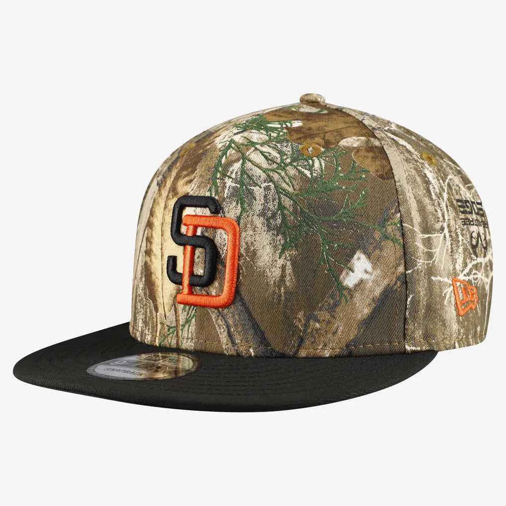 San Diego Padres New Era Realtree Orange Pop 9FIFTY Snapback Hat - Camo