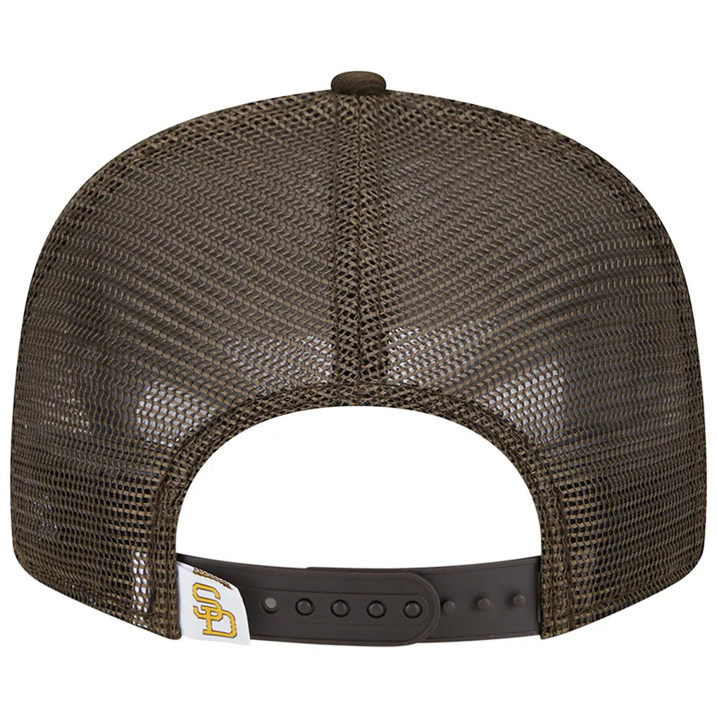 San Diego Padres New Era Cooperstown Collection Team Color Trucker 9FIFTY Snapback Hat - Brown Techwosell