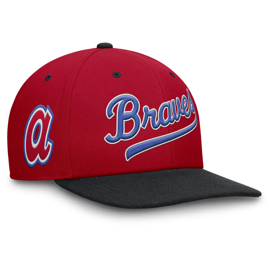 Atlanta Braves Nike Cooperstown Collection Pro Performance Snapback Hat - Red/Navy Techwosell