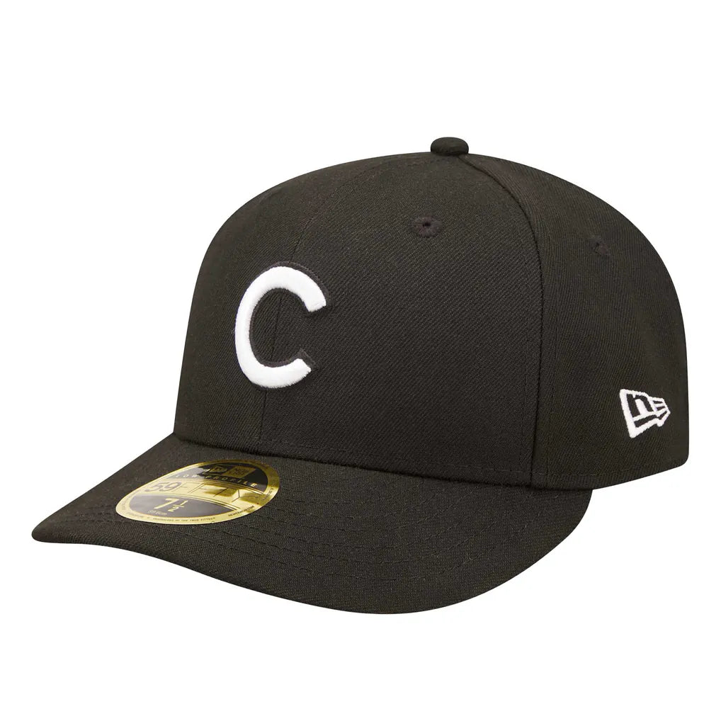 Chicago Cubs New Era Low Profile 59FIFTY Fitted Hat - Black Techwosell