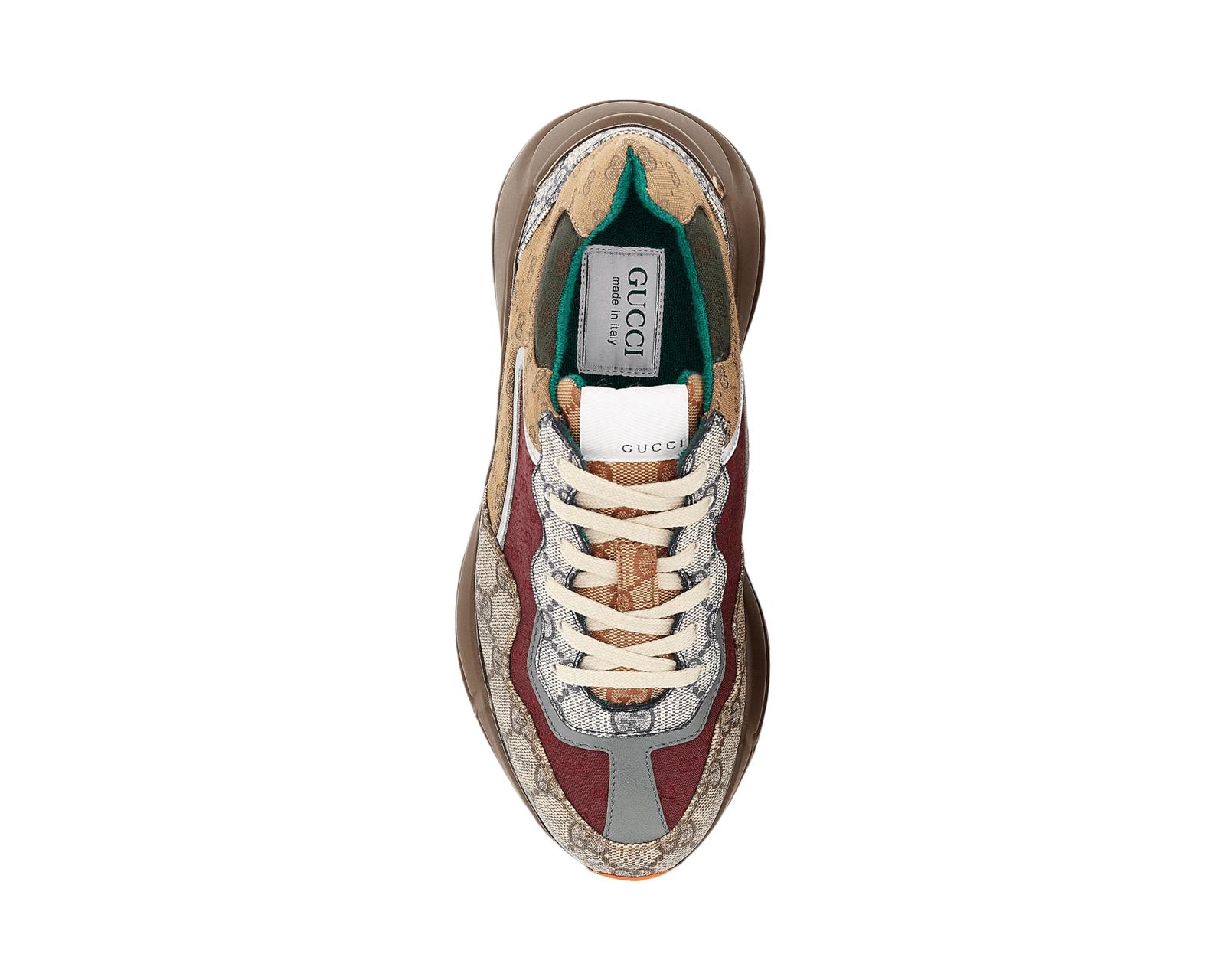 Gucci Rhyton "Beige Brick Red" Sneaker.