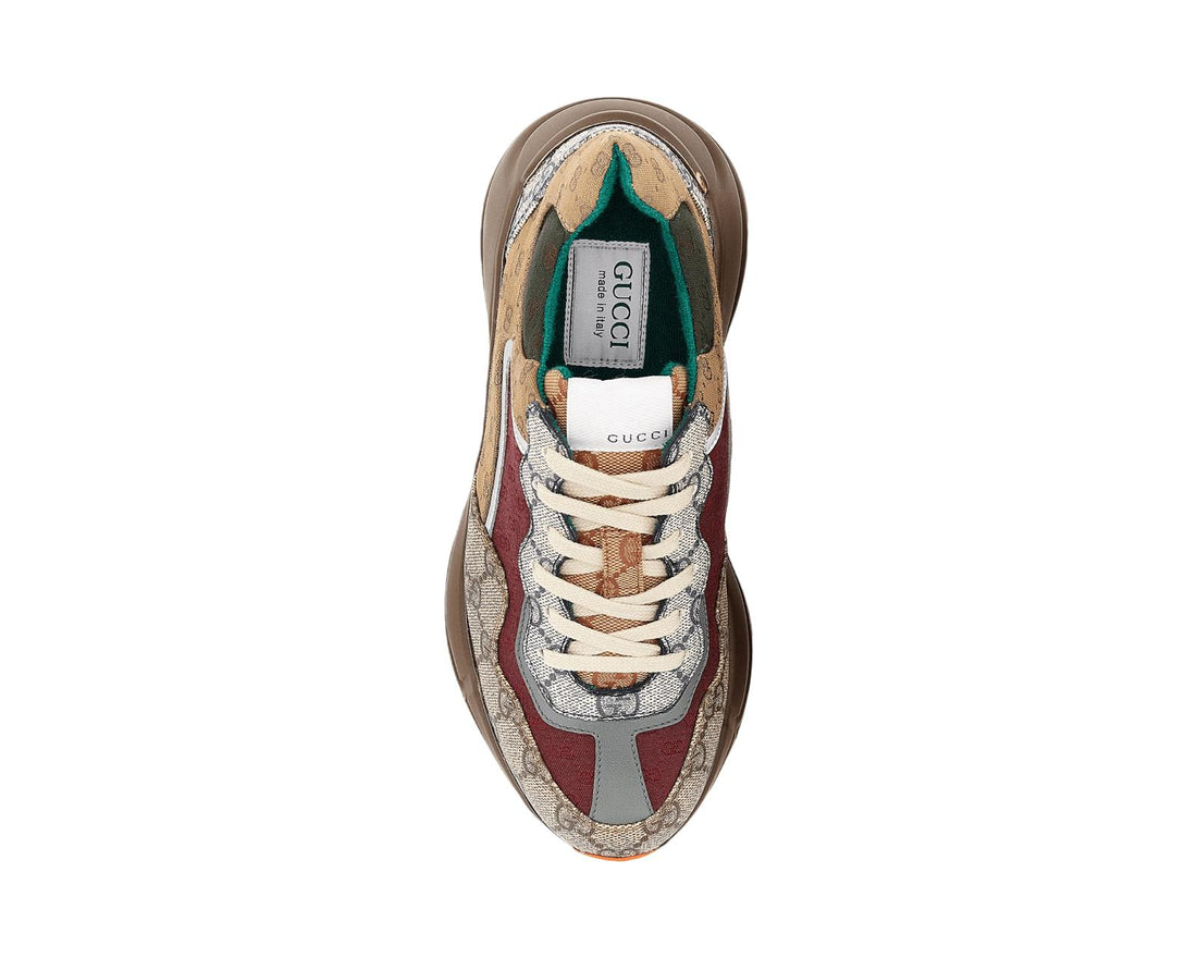 Gucci Rhyton "Beige Brick Red" Sneaker.