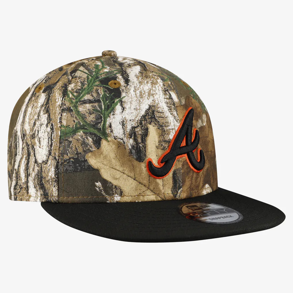 Atlanta Braves New Era Realtree Orange Pop 9FIFTY Snapback Hat - Camo Techwosell