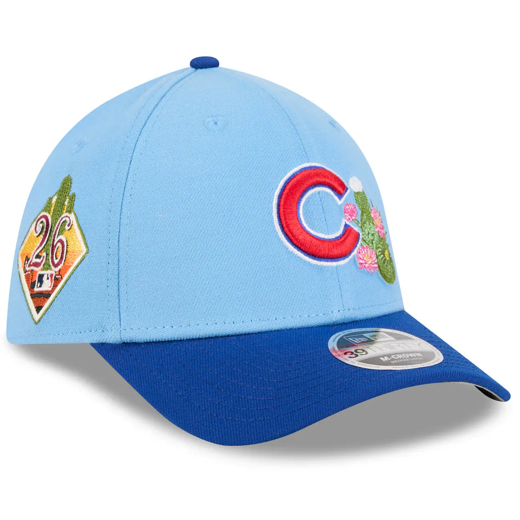 Chicago Cubs New Era 2026 Spring Training M-Crown 39THIRTY Flex Hat - Light Blue/Royal