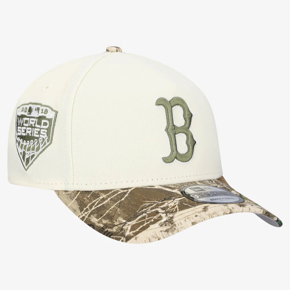 Boston Red Sox New Era 9FORTY A-Frame Adjustable Hat - Cream/Realtree Camo Techwosell
