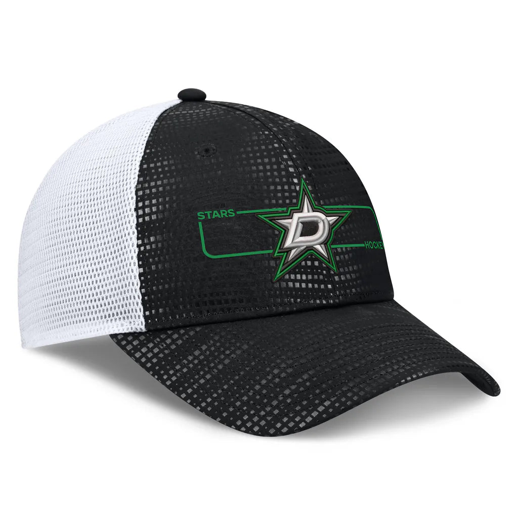 Dallas Stars Fanatics Authentic Pro Rink Boxed Logo Trucker Hat - Black