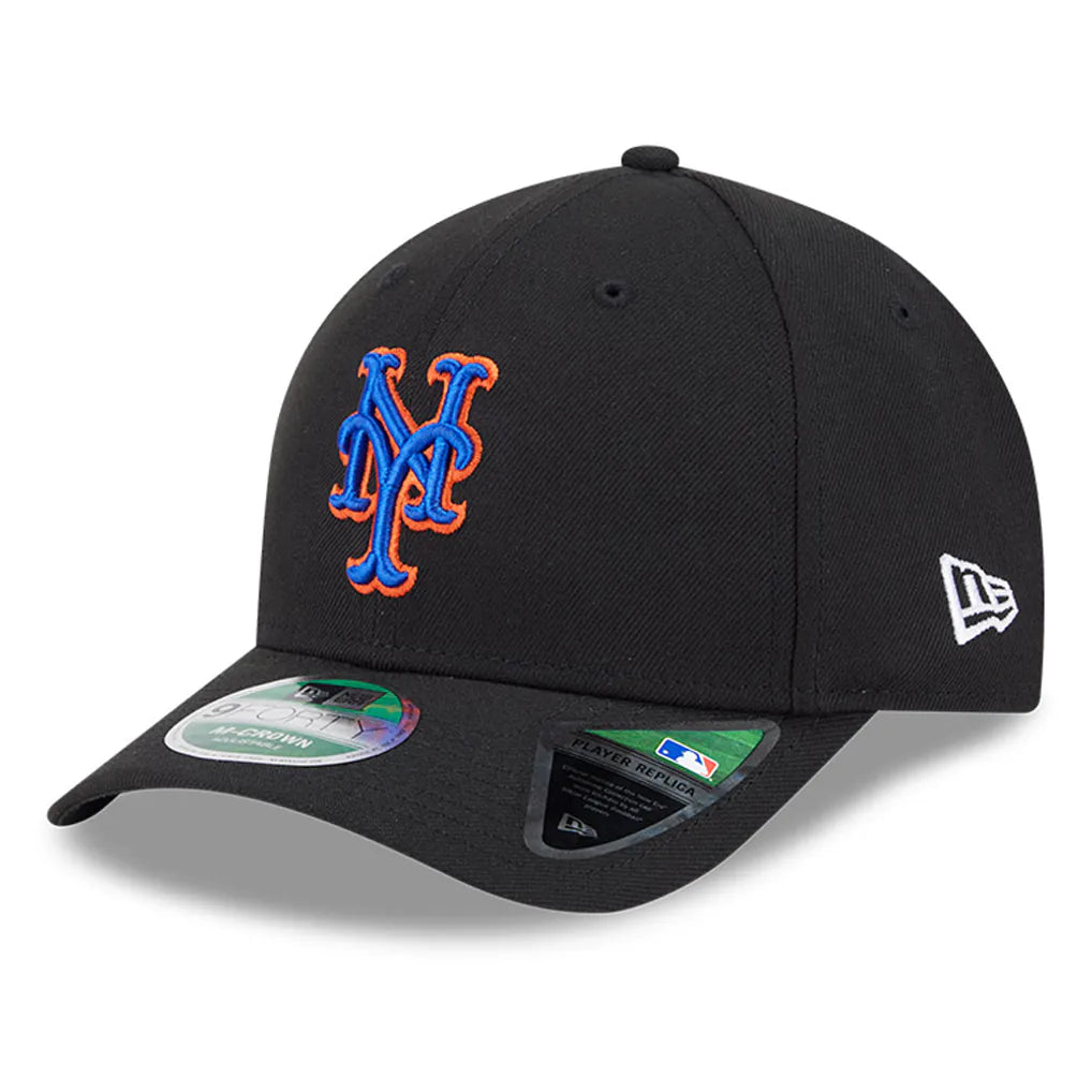 New York Mets New Era Player Replica 9FORTY Adjustable Hat - Black Techwosell