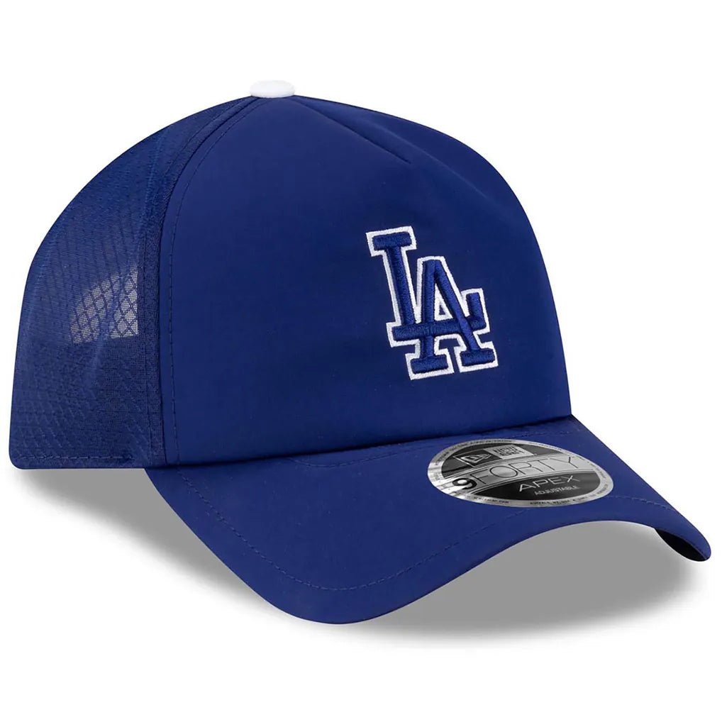 Los Angeles Dodgers New Era 2026 Batting Practice Apex 9FORTY Adjustable Trucker Hat - Royal Techwosell