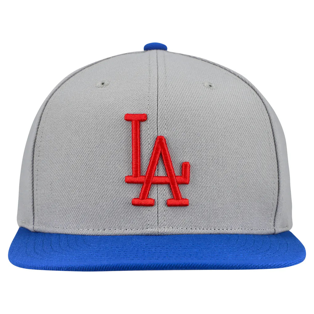 Los Angeles Dodgers Mitchell & Ness Cooperstown Collection Basic Flip Snapback Hat - Gray