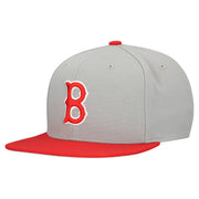 Boston Red Sox Mitchell & Ness Cooperstown Collection Basic Flip Snapback Hat - Gray Techwosell