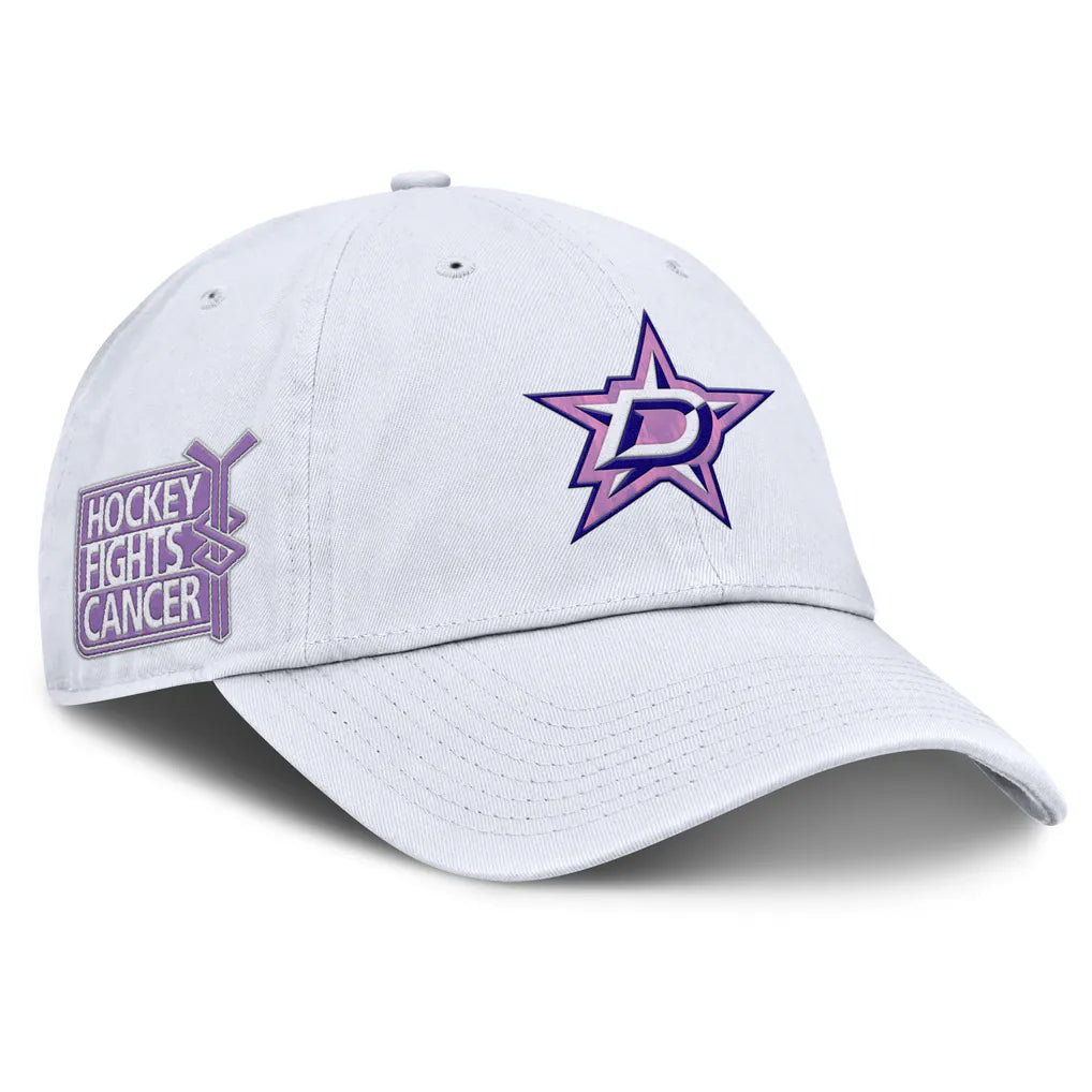 Dallas Stars Fanatics Authentic Pro Hockey Fights Cancer Adjustable Hat - White