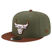 Chicago Bulls New Era Color Pack 9FIFTY Snapback Hat - Green/Brown Techwosell