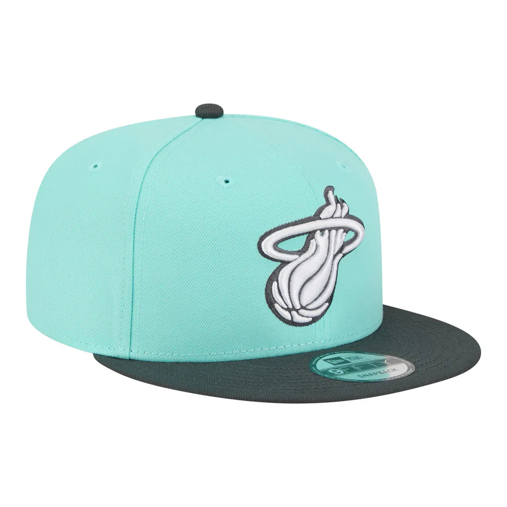 Miami Heat New Era Color Pack Two-Tone 9FIFTY Snapback Hat - Turquoise/Charcoal Techwosell