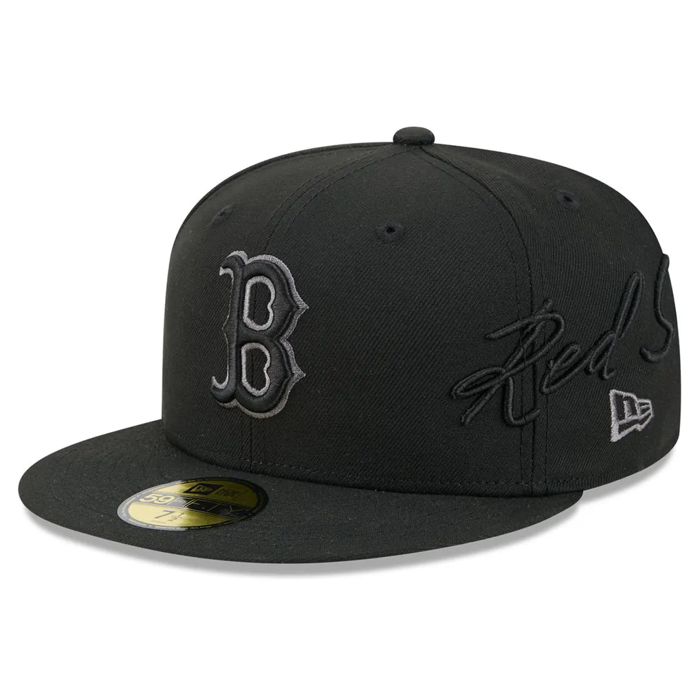 Boston Red Sox New Era Side Script 59FIFTY Fitted Hat - Black Techwosell