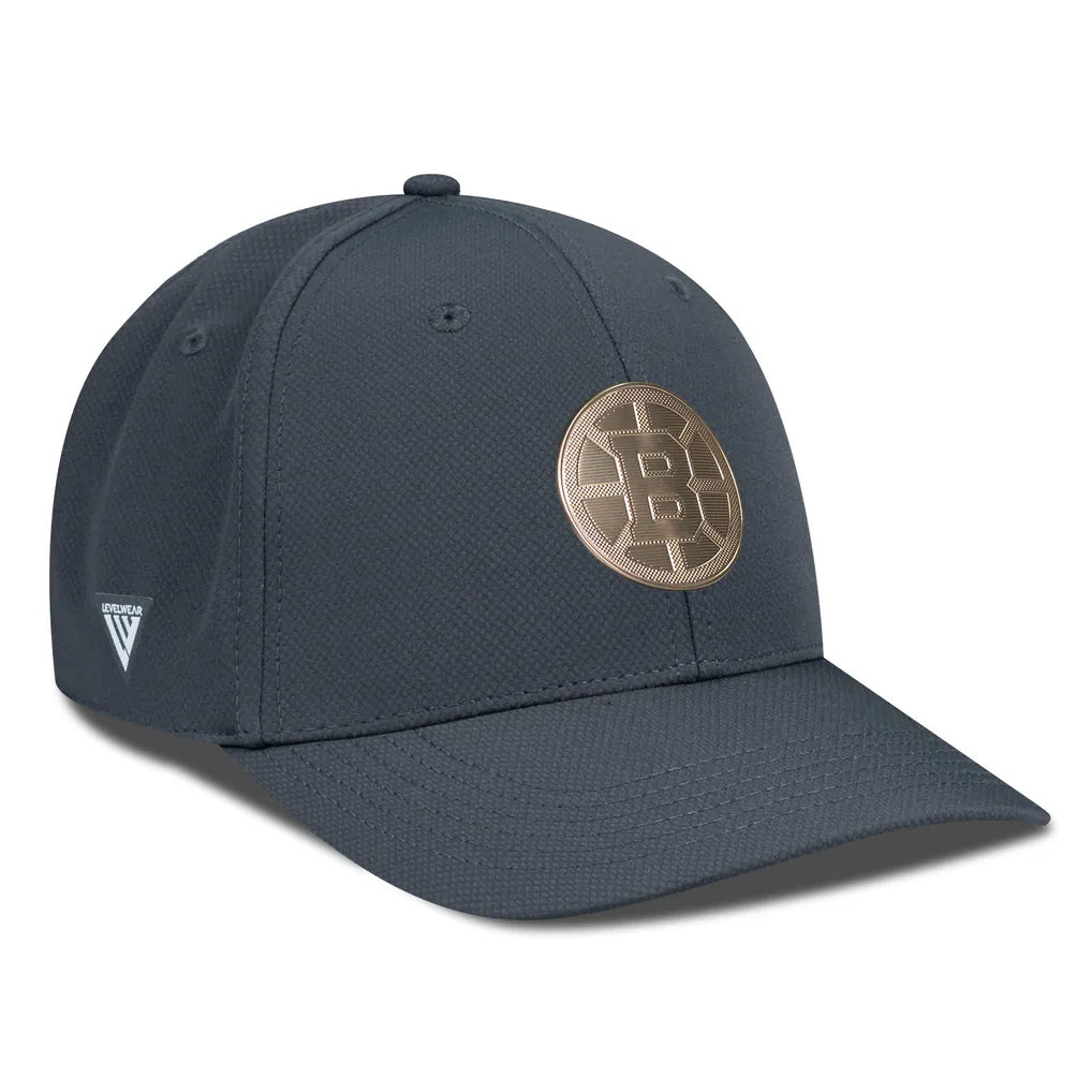 Boston Bruins Levelwear Rise Copper Insignia Flex Hat - Charcoal