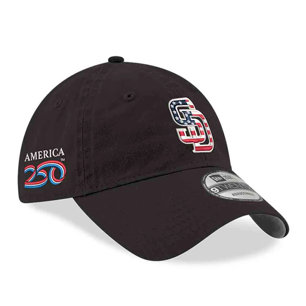 San Diego Padres New Era America 250 9TWENTY Adjustable Hat - Black