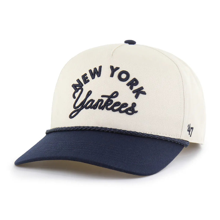 New York Yankees '47 Unisex Rope Script Hitch Adjustable Hat - Natural/Navy