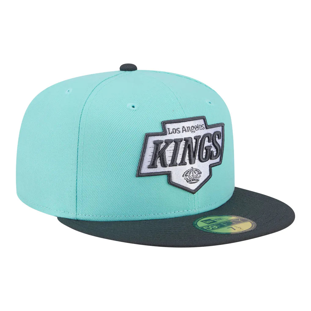 Los Angeles Kings New Era Two-Tone Color Pack 59FIFTY Fitted Hat - Turquoise/Charcoal