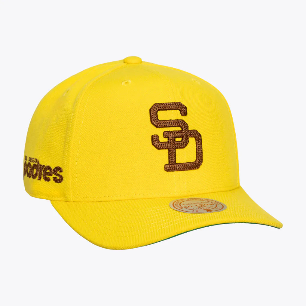 San Diego Padres Mitchell & Ness Secondary Pop Pro Snapback Hat - Gold