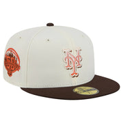 New York Mets New Era Pumpkin Spice 59FIFTY Fitted Hat - Natural/Brown Techwosell