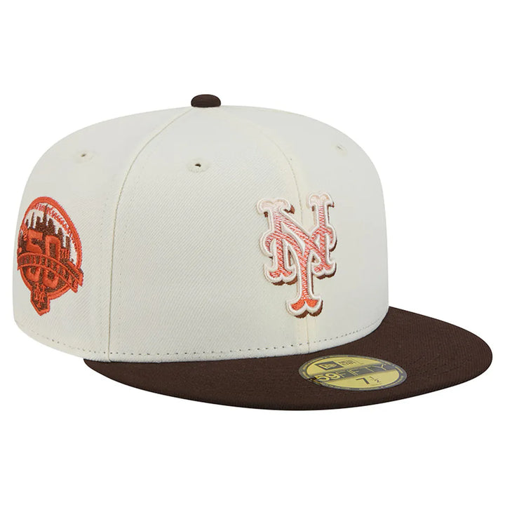 New York Mets New Era Pumpkin Spice 59FIFTY Fitted Hat - Natural/Brown