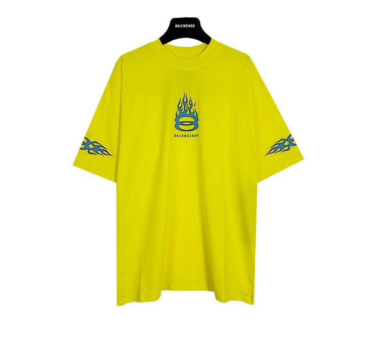 Balenciaga Men's Yellow Burning Unity T-Shirt