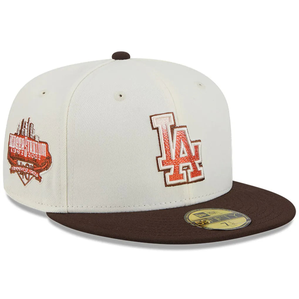 Los Angeles Dodgers New Era Pumpkin Spice 59FIFTY Fitted Hat - Natural/Brown Techwosell