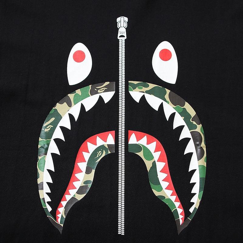 BATHING APE Black T-SHORT SLEEVE TEE 1ST CAMO SHARK TEE