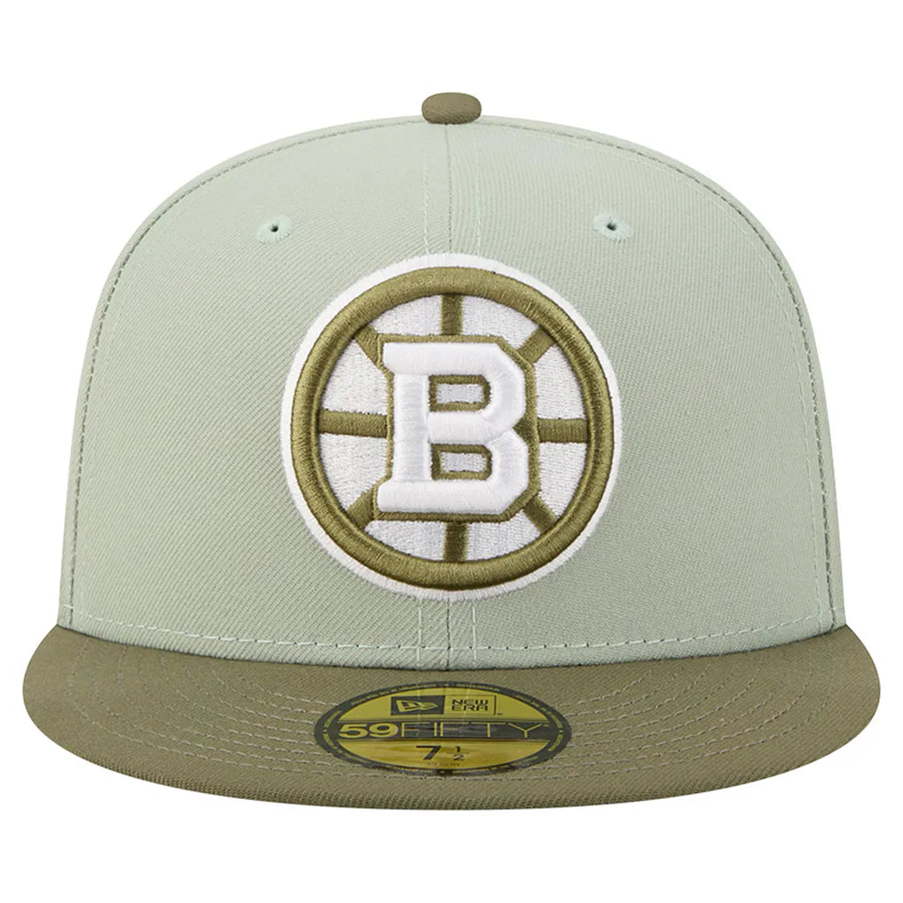 Boston Bruins New Era Color Pack 59FIFTY Fitted Hat - Sage Green/Olive Techwosell