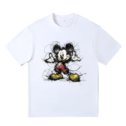 Balenciaga White Mickey Mouse T-Shirt Without Collar Techwosell