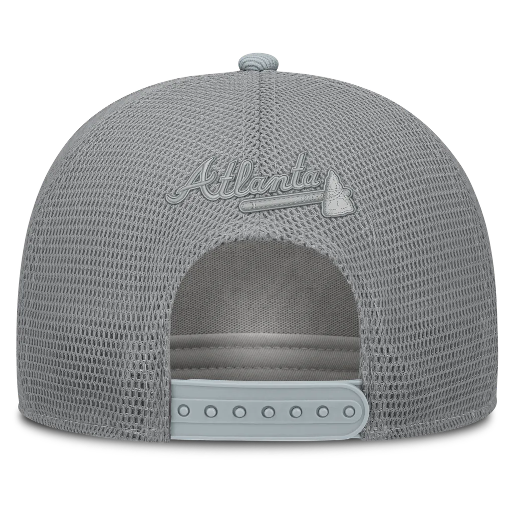 Atlanta Braves Fanatics Corduroy Relief Trucker Adjustable Hat - Gray Techwosell