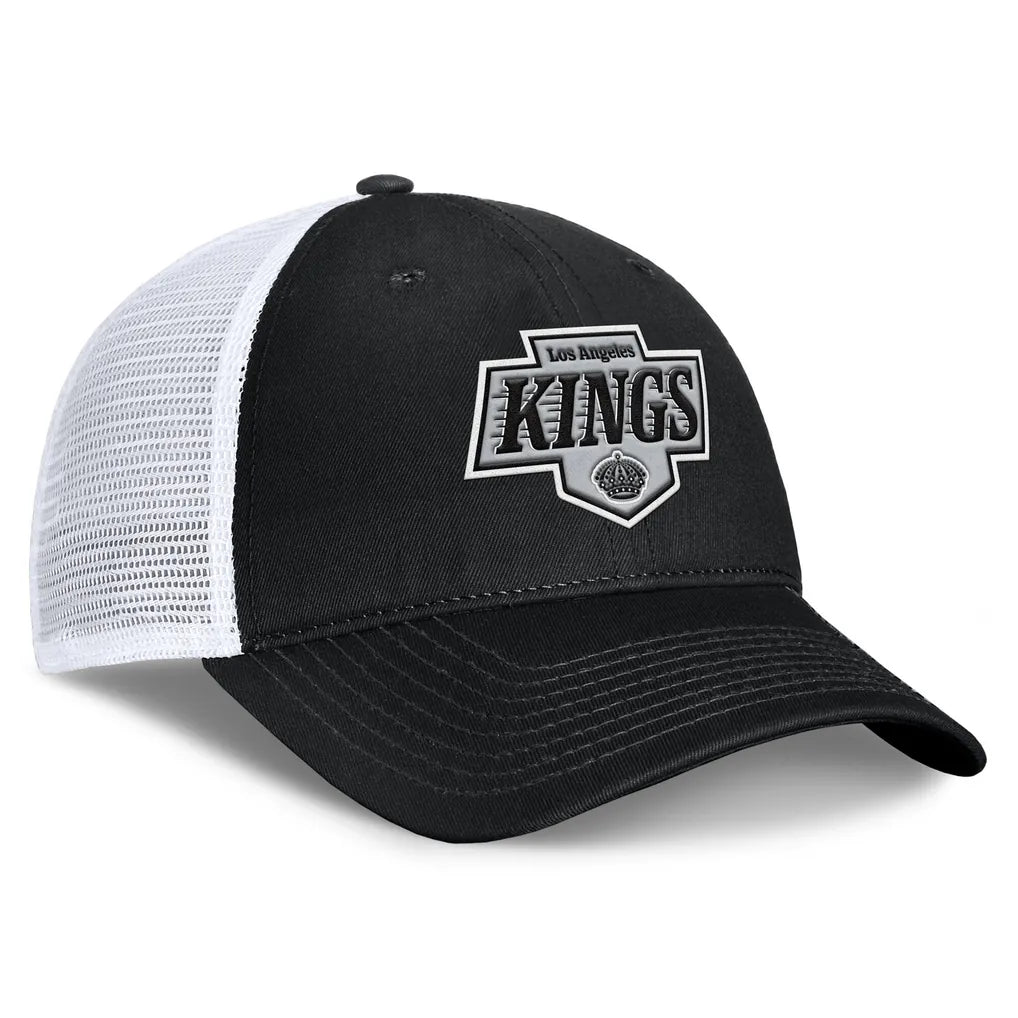 Los Angeles Kings Fanatics Core Primary Logo Trucker Adjustable Hat - Black/White Techwosell
