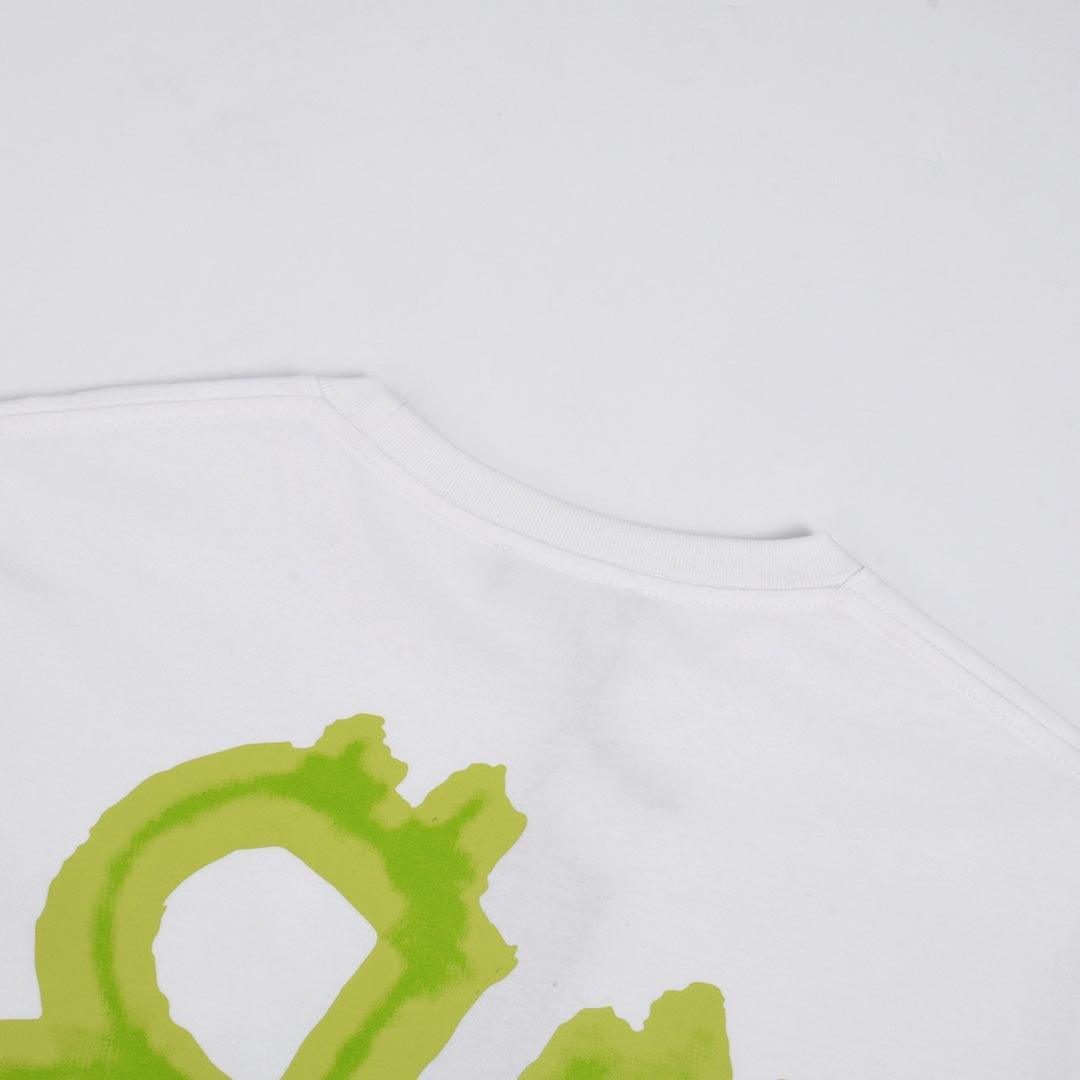 Balenciaga White & Green T-Shirt Without Collar