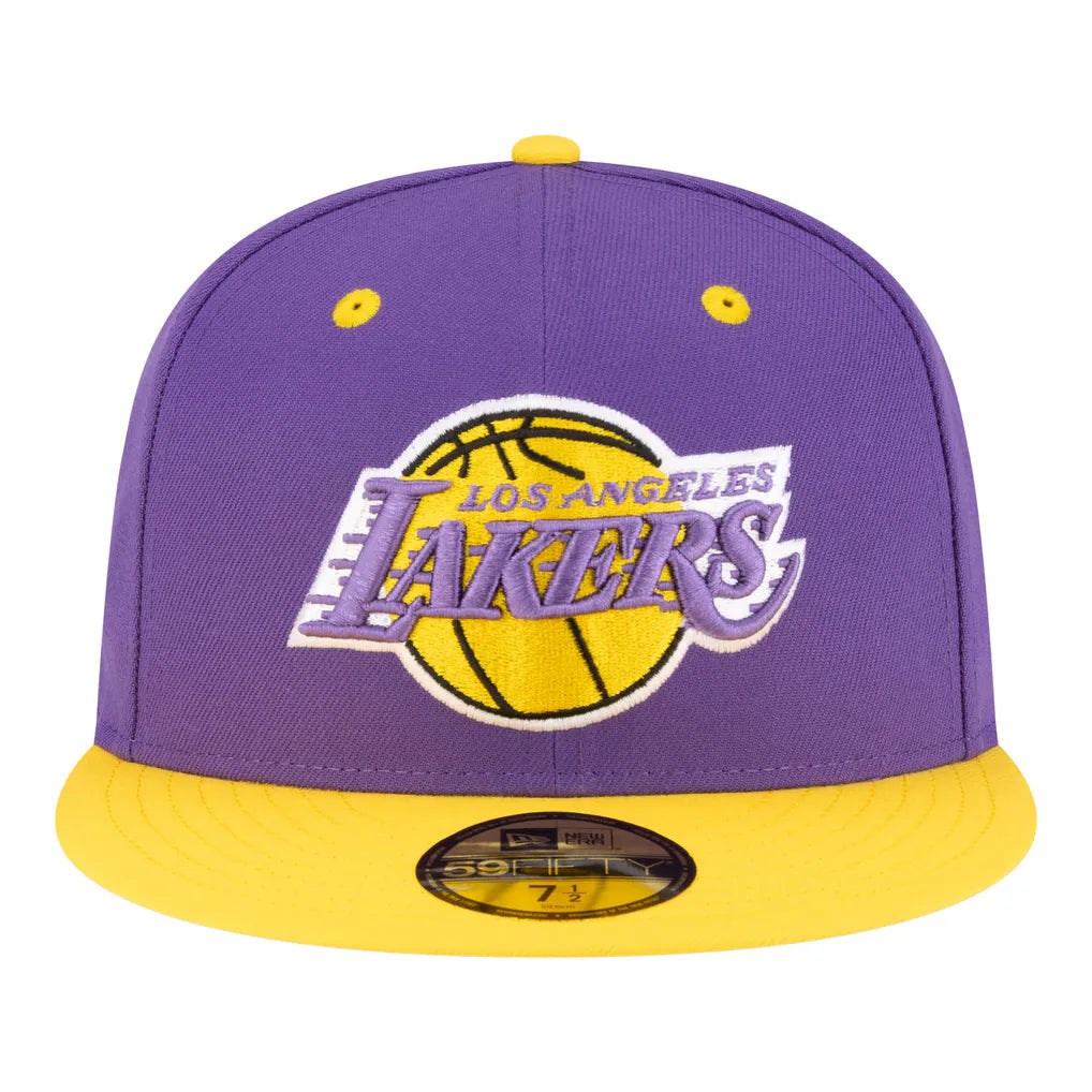 Los Angeles Lakers New Era 80s Throwback 59FIFTY Fitted Hat - Purple/Gold Techwosell