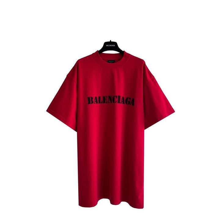 Balenciaga Red T-Shirt Without Collar