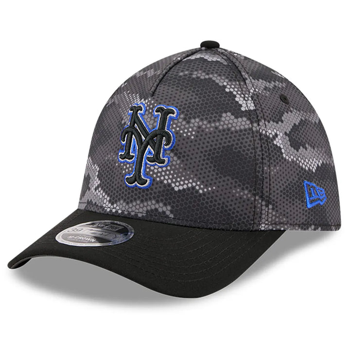 New York Mets New Era Camo 39THIRTY A-Frame Flex Hat - Black