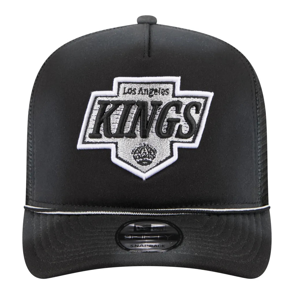 Los Angeles Kings New Era Faded A-Frame 9FIFTY Trucker Snapback Hat - Black