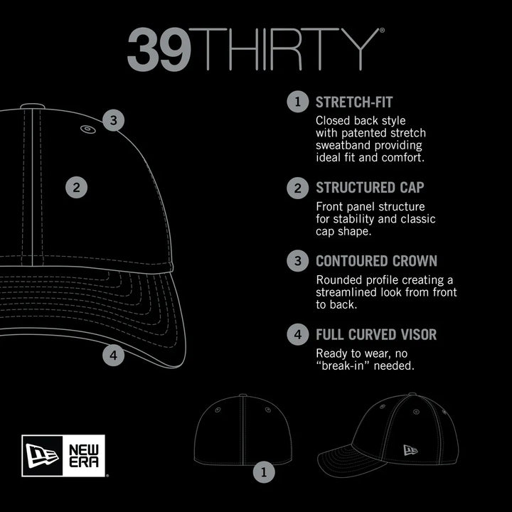 San Diego Padres New Era Logo 39THIRTY Flex Hat - Black