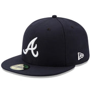 Atlanta Braves New Era Road Authentic Collection On-Field 59FIFTY Fitted Hat - Navy Techwosell