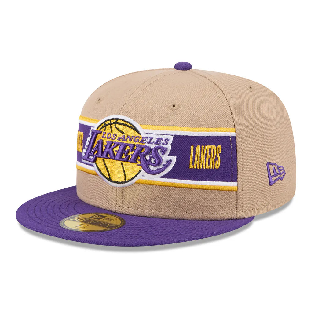 Los Angeles Lakers New Era 2024 NBA Draft 59FIFTY Fitted Hat - Tan/Purple Techwosell