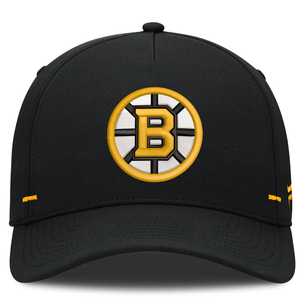 Boston Bruins Fanatics Authentic Pro Rink Bar Tacks A-Frame Adjustable Hat - Black