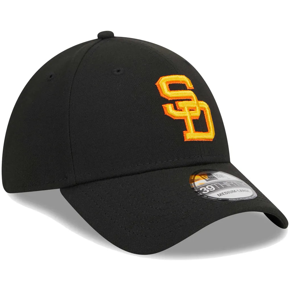 San Diego Padres New Era Logo 39THIRTY Flex Hat - Black Techwosell