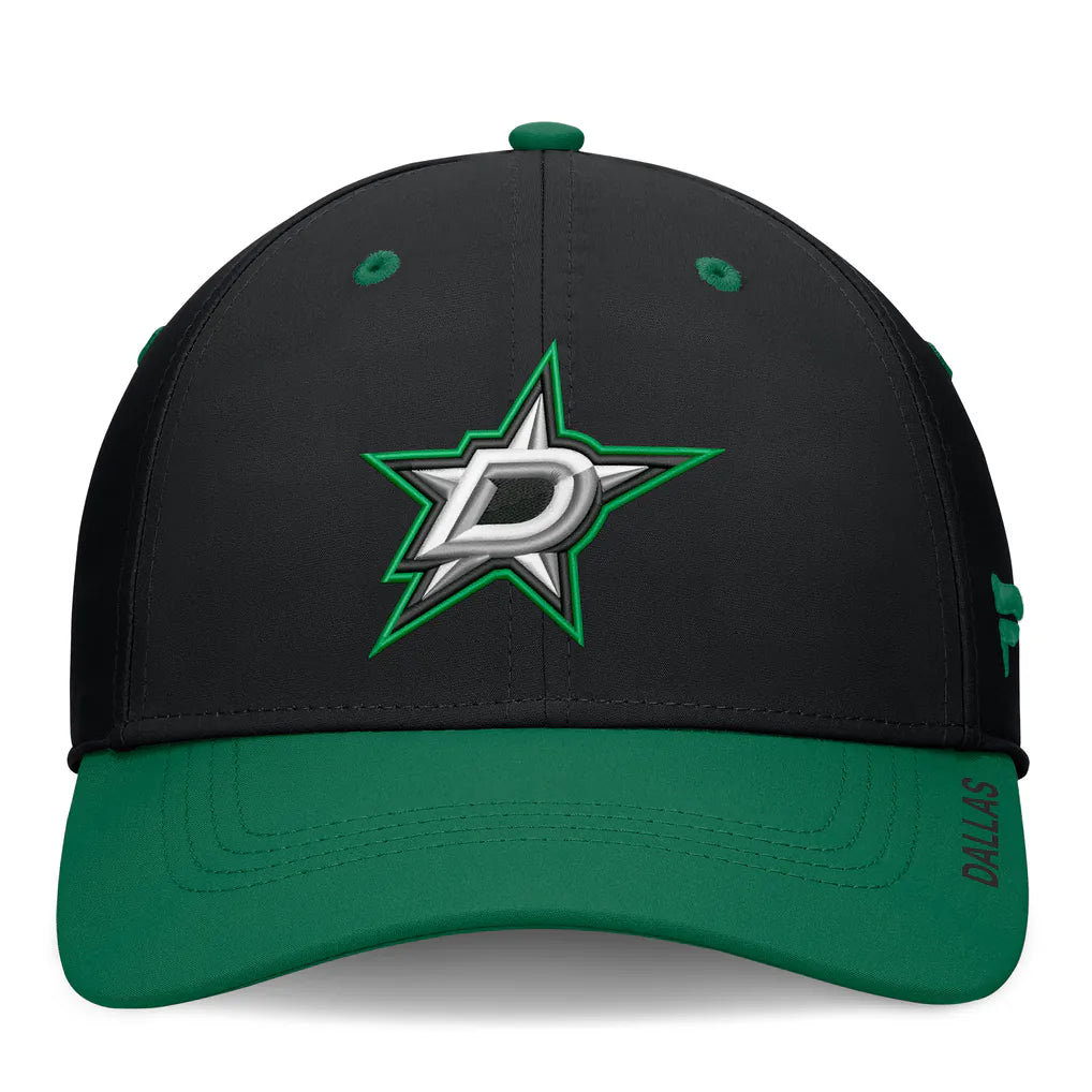 Dallas Stars Fanatics Authentic Pro Rink Stretch Hat - Black/Green