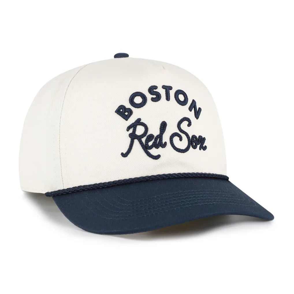 Boston Red Sox '47 Unisex Rope Script Hitch Adjustable Hat - Natural/Navy Techwosell