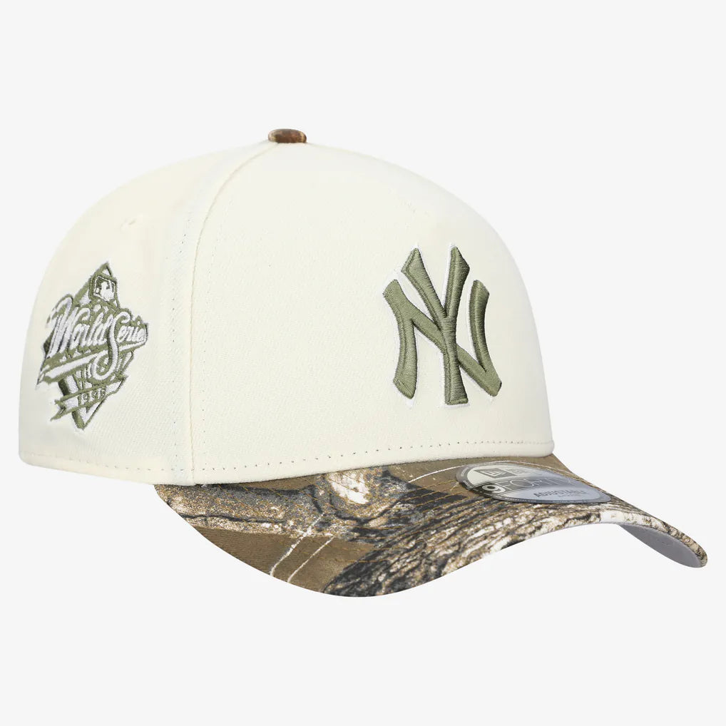 New York Yankees New Era 9FORTY A-Frame Adjustable Hat - Cream/Realtree Camo